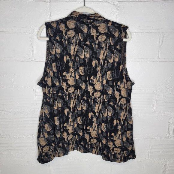 Parsley & Sage Women's Large Cardigan Sweater Vest Sleeveless Brown Black - Picture 2 of 6